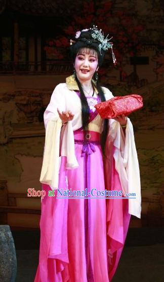 Asian Chinese Traditional Dress Theatrical Costumes Ancient Chinese Clothing Wife Costumes and Hair Accessories