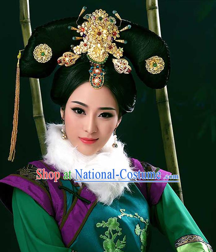 Chinese Ancient Empress Costumes and Hair Accessories Complete Set for Women