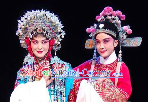 Top Traditional Chinese Peking Opera Theatrical Costumes Wedding Coronet and Hat for Men and Women