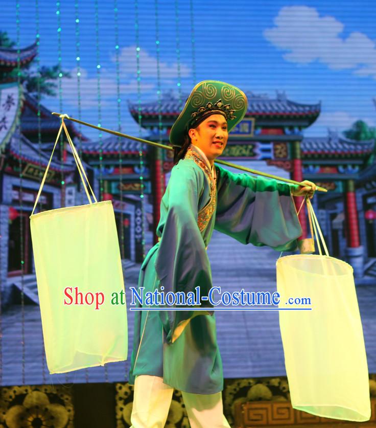 Asian Chinese Traditional Dress Theatrical Costumes Ancient Chinese Clothing Fisherman Costumes and Hat