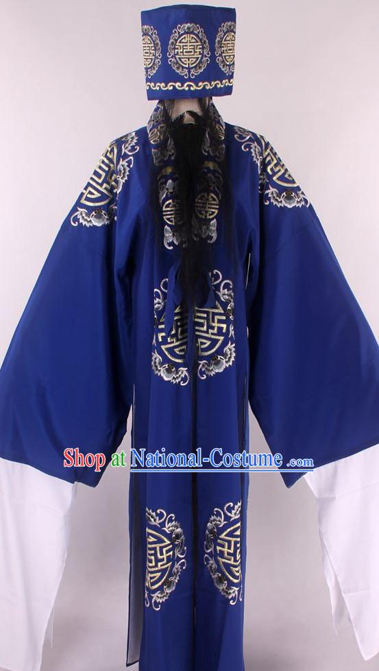 Chinese Traditional Oriental Clothing Theatrical Costumes Opera Costume Landlord Clothes and Hat for Men