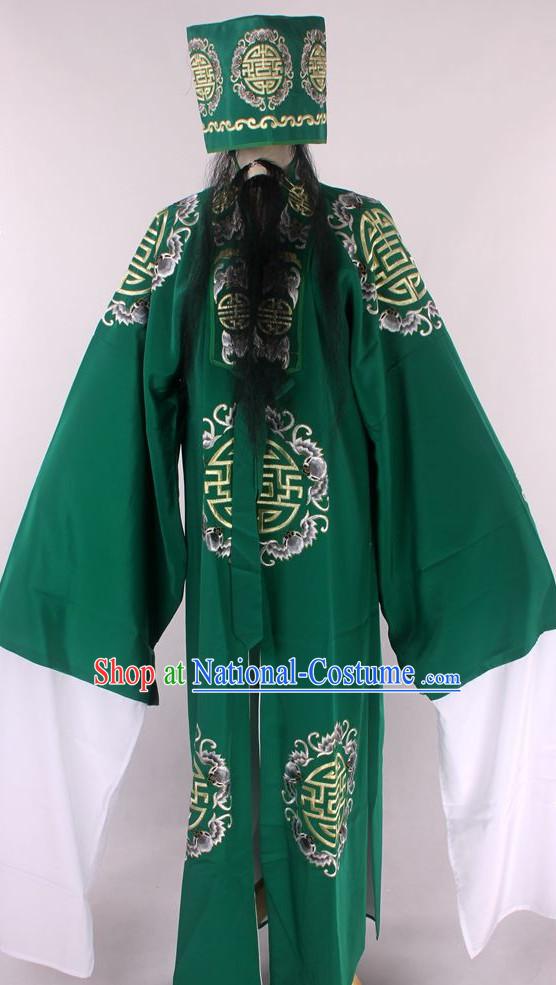 Chinese Traditional Oriental Clothing Theatrical Costumes Opera Costume Landlord Clothes and Hat for Men