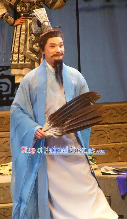 Chinese Traditional Dresses Theatrical Costumes Ancient Chinese Hanfu Zhuge Liang Costumes and Coronet