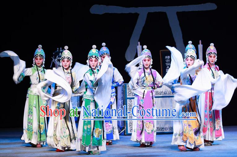 Chinese Traditional Dresses Theatrical Costumes Ancient Chinese Hanfu Fairy Costumes and Hair Accessories Complete Set