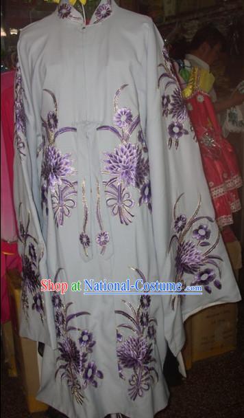 White Ancient Chinese Beijing Opera General Male Costumes for Men