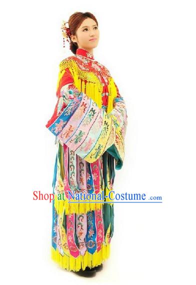 Traditional Chinese Peking Opera Phoenix Empress Costumes and Hair Jewelry Complete Set for Women