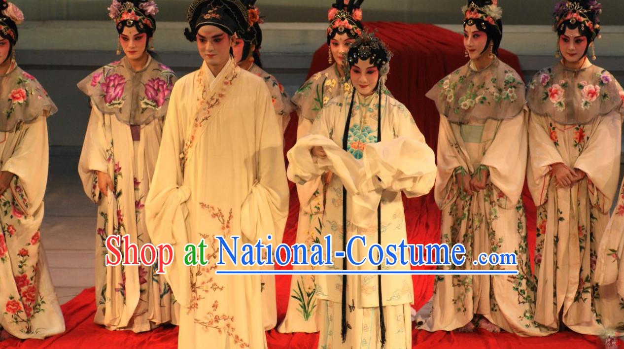 Traditional Chinese Peking Opera Husband and Wife Costumes 2 Sets