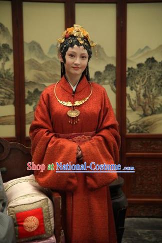 China Dream of Red Chamber Jia Baoyu Costume and Hair Jewelry Complete Set for Women