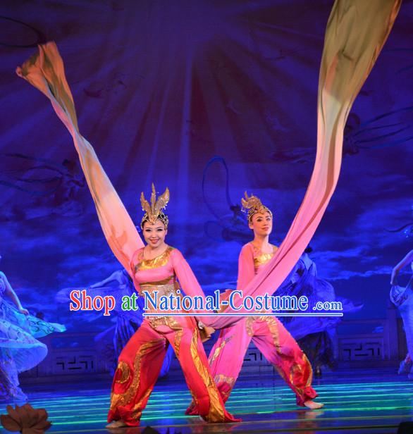 Chinese Fairs Fly in Sky Flying Fairs of Dunhuang Mural Dance Costumes and Hair Accessories