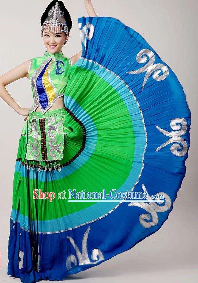 Top Beautiful Chinese Dance Costumes Calling Green Shade