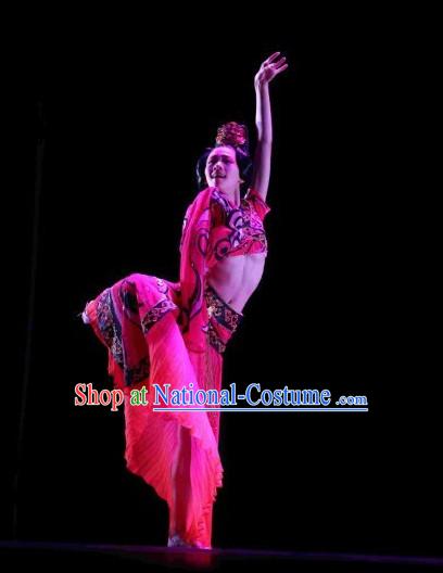 Traditional Chinese Ancient Palace Dance Costumes Complete Set for Women