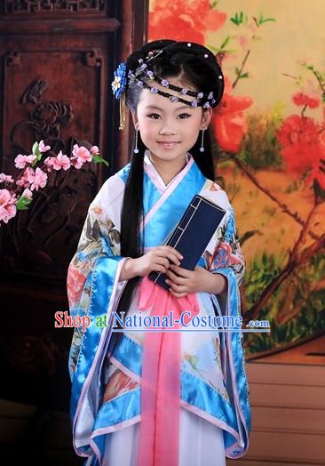 Traditional Chinese Ancient Student Costumes Complete Set for Kids