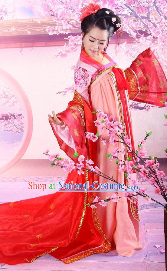 Top Chinese Tang Dynasty Princess Costumes and Hair Accessories Complete Set for Women