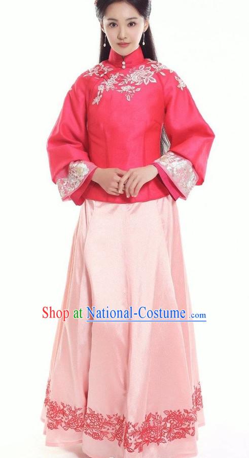 Chinese Traditional Minguo Noblewomen Costumes Complete Set