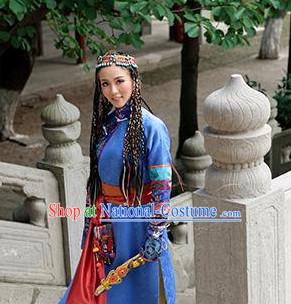 Chinese Traditional Mongolian Long Robe Clothes