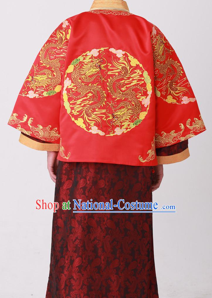 Chinese wedding dress traditional bridal costumes and hair accessories