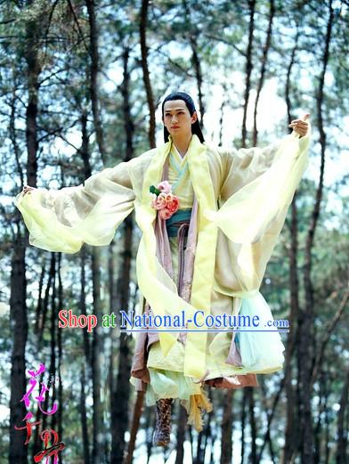 Chinese Hanfu Asian Fashion Japanese Fashion Plus Size Dresses Vntage Dresses Traditional Clothing Asian Costumes Hua Qian Gu Sha Qian Mo Costume for Men