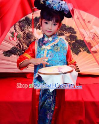 Traditional Chinese Princess Costumes and Hat for Kids