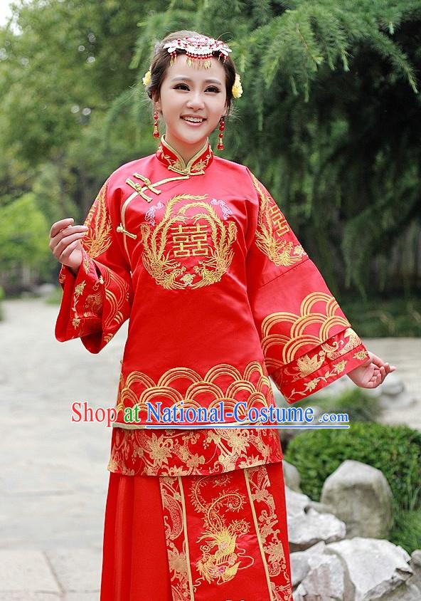 Traditional Chinese Double Happiness Wedding Dress for Women