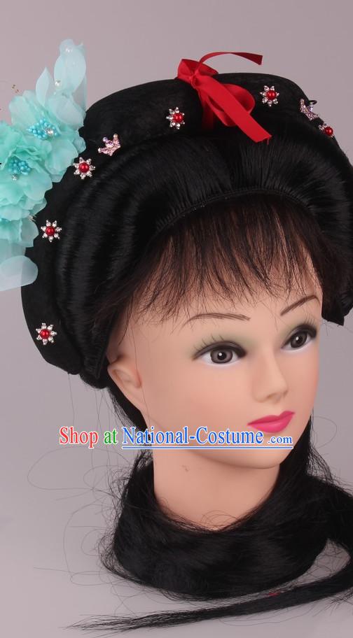 Chinese Traditional Handmade Black Long Wigs for Women