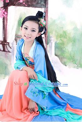 Traditional Chinese Photo Costume Princes Dress and Hair Accessories Complete Set for Children