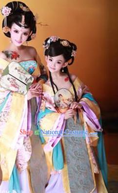 Traditional Chinese Photo Costume Princes Dress and Hair Accessories Complete Set for Children