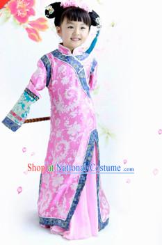 Traditional Chinese Photo Costume Princes Dress and Hair Accessories Complete Set for Children