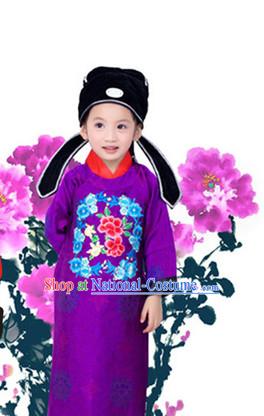 Traditional Chinese Photo Costume Prime Minister Costume and Hat Complete Set for Children