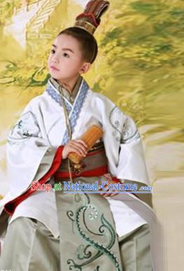 Traditional Chinese Photo Costume Prince Costume and Hat Complete Set for Children