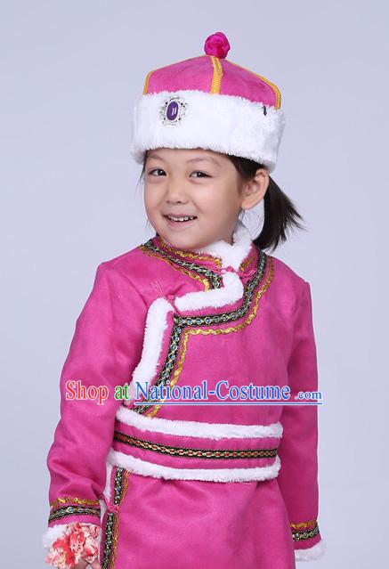 Mongolian clothing traditional dress Mongolia costumes hat kids boys girls women men ethnic costumes minority dresses