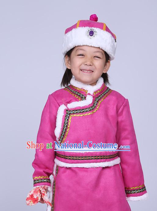 Mongolian clothing traditional dress Mongolia costumes hat kids boys girls women men ethnic costumes minority dresses