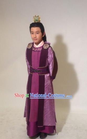 Traditional Chinese Prince Clothing and Crown Complete Set for Men