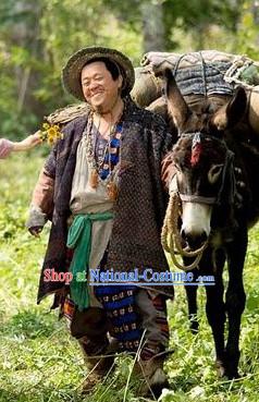 Traditional Chinese Swordsman Costumes and Hat Complete Set for Men