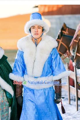 Traditional Chinese Prince Clothes Costumes and Hat Complete Set for Men