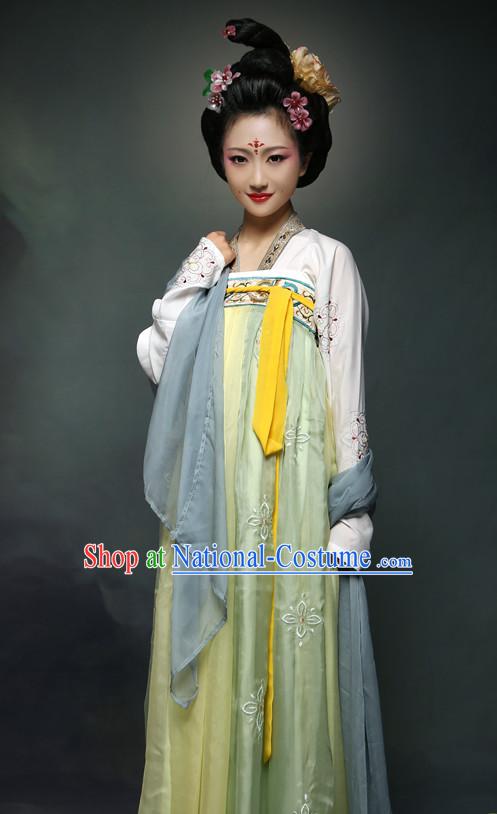 Ancient Chinese Tang Dynasty Ruqun Suit Complete Set for Girls