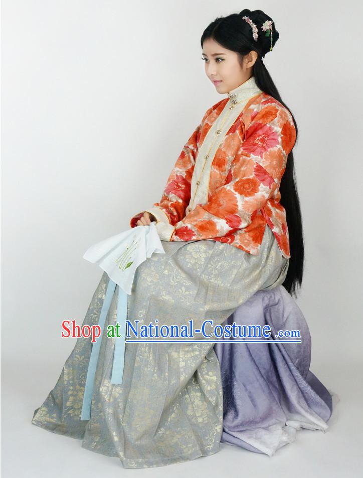 Ancient Chinese Oriental Clothing Complete Set for Ladies