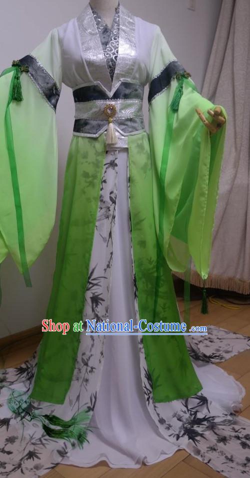 Green Ancient Chinese Princess Suit Complete Set for Women