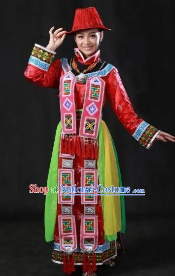 Traditional Chinese Yugu Clothes and Hat Complete Set for Women