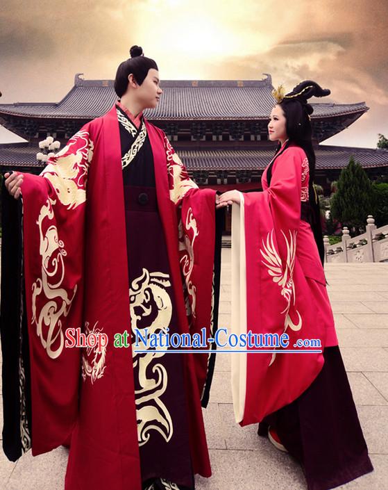 Ancient Chinese Traditional Bridal Wedding Ceremonial Dresses Complete Set for Men