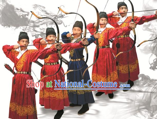 Ming Dynasty Archer Costume and Hat Complete Set for Men