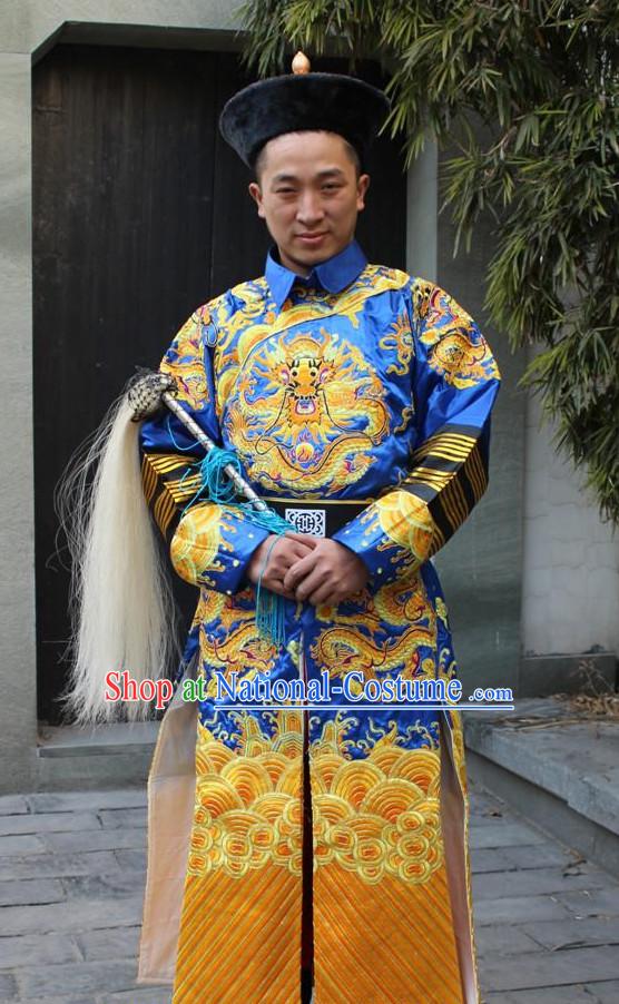 China Palace Official Dragon Robe and Hat Complete Set for Men