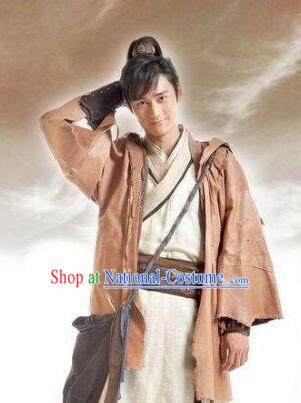 Ancient Chinese Swordsmen Clothing and Wigs Complete Set