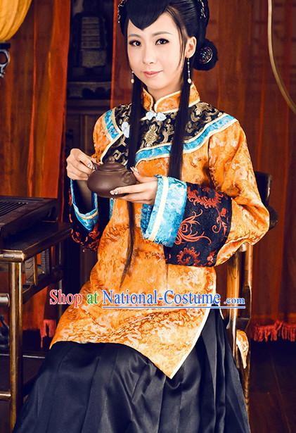 Traditional Chinese Minguo Time Clothing and Hair Jewelry Complete Set