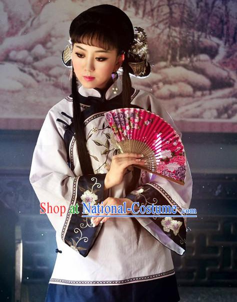 Traditional Chinese Minguo Time Mandarin Clothes and Hair Jewelry Complete Set