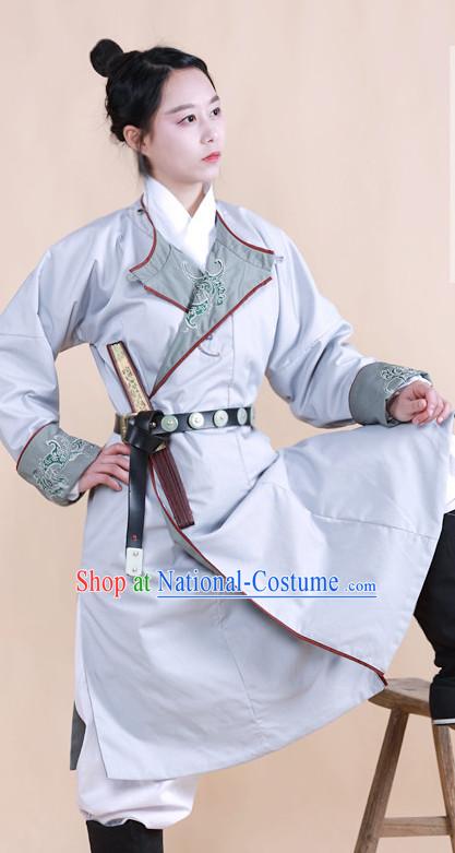 Chinese Ancient Knight Costumes and Belt Complete Set