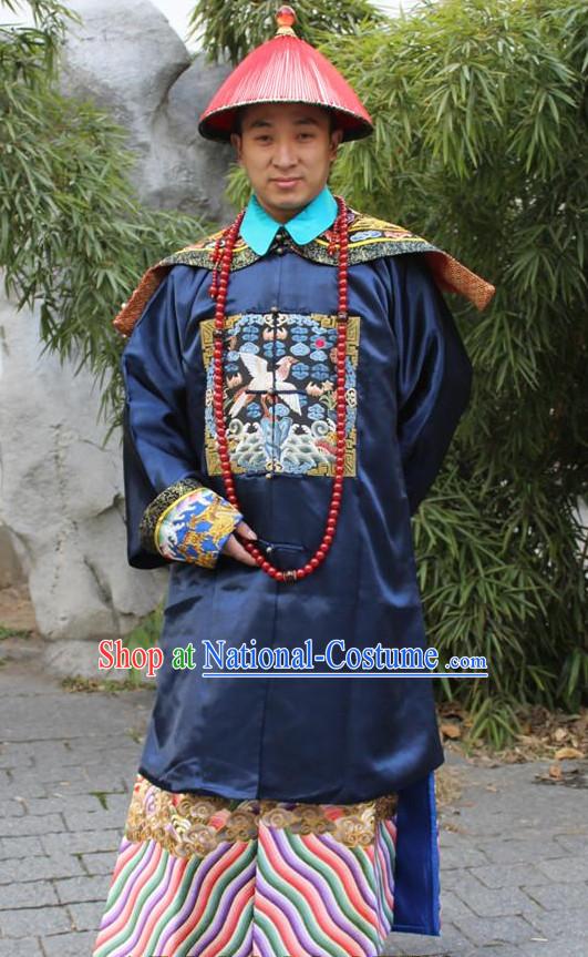 Chinese Ancient Royal Official Costume and Hat Complete Set for Men