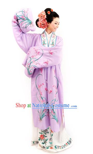 Chinese Opera Long Robe and Hair Accessories Complete Set