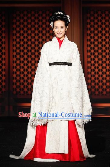 Ancient Korean Palace Princess Long Sleeve Clothing and Hair Accessories Complete Set for Women