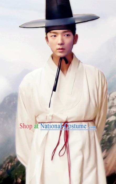 Ancient Korean Han Bok Robes and Hat Complete Set for Men