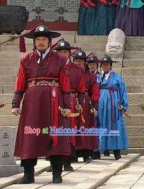 Ancient Korean Bodyguard Costume and Hat Complete Set